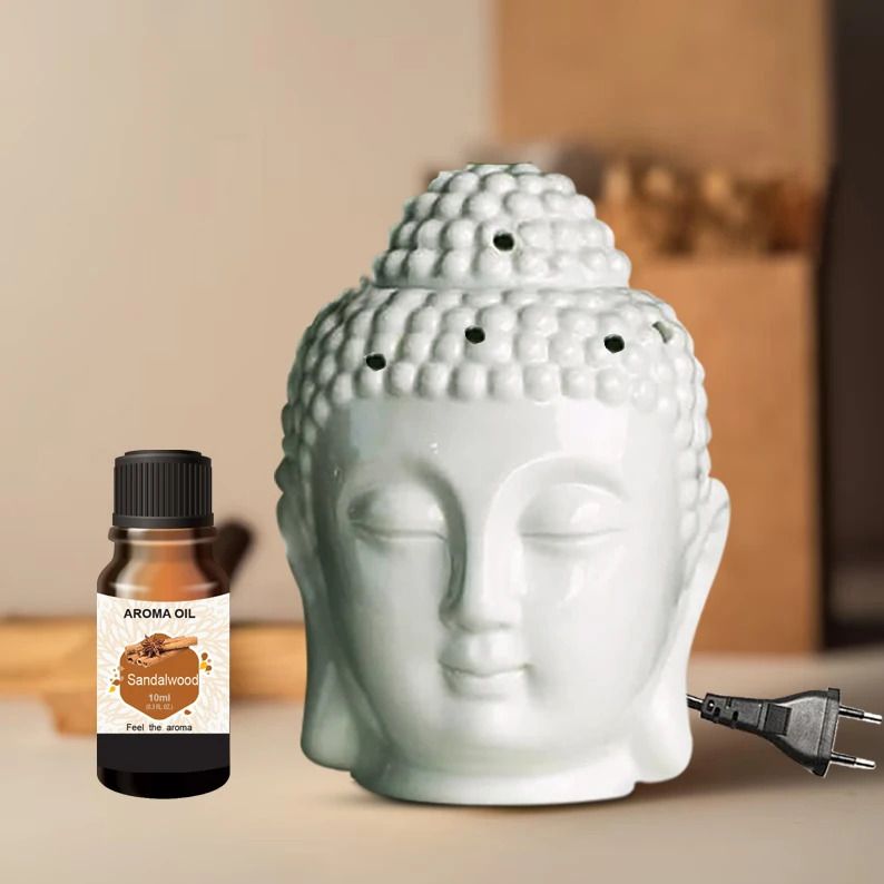 PEEPRESION Ceramic White Electric Buddha Diffuser & 1 Bottel Scented Sandalwood Aroma Oil (10ml Each), Fragrance Your Home, Hotel, Bedroom, Club, Office, Relaxation, Body, Mind,Stress. Diffuser-image-28