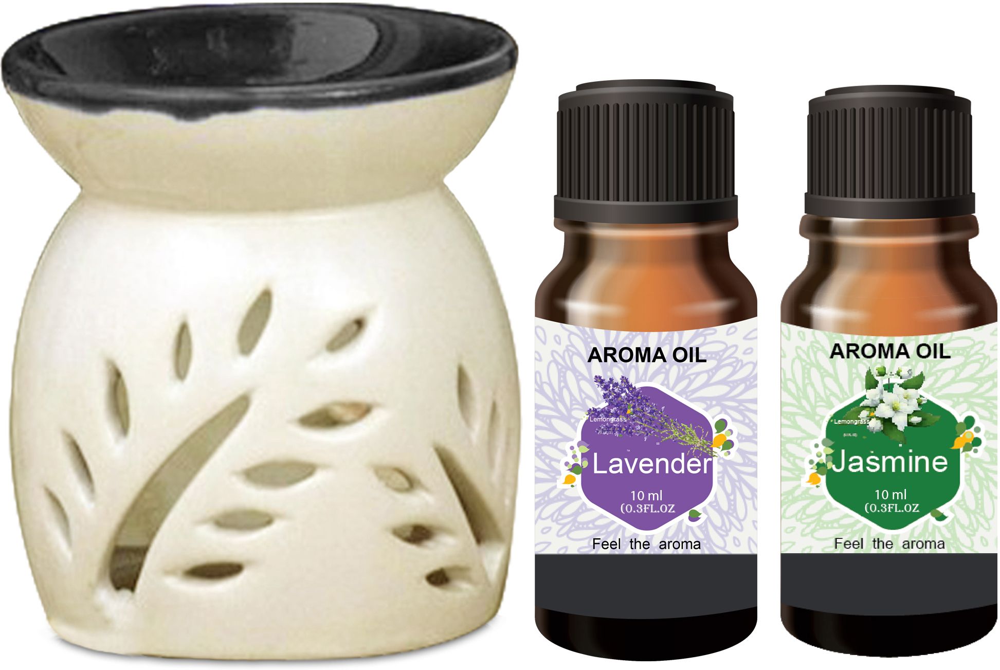 PEEPRESION Ceramic Candle Aroma Burner with Lavender & Jasmine Aroma Oil (10ml Each) ! Scented Air Diffuser Uses For Home, Office, Studio, Study Table, Parlour, Dinning Table Diffuser-image-46