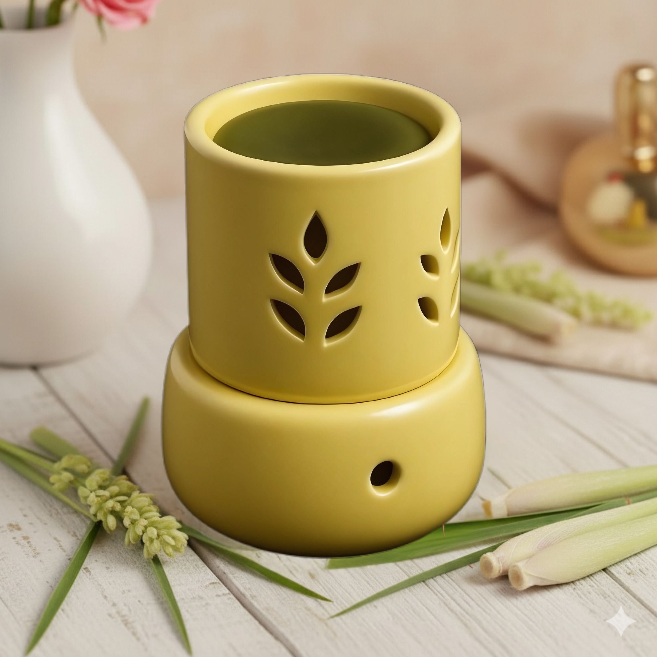 Rareity Lemongrass Aroma Melt, Sleek Cylinder Diffuser For Home Fragrance Oil Diffuser Hall and Small Room Diffuser-picture-20
