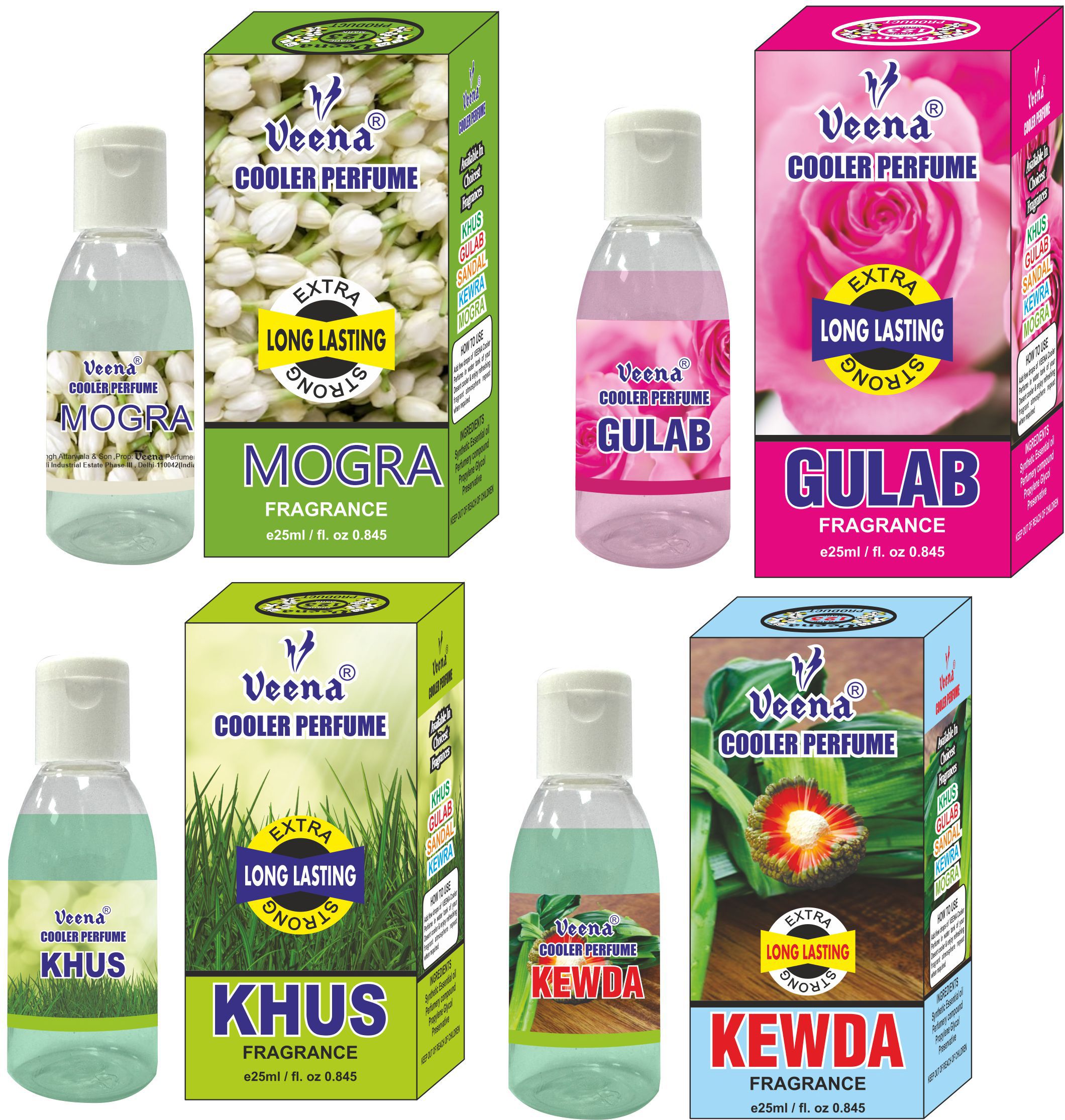 Veena Mogra, Khus, Gulab, Kewda Cooler Perfume Alcohol Free Cooler Attar 25 ml Water Cooler Diffuser-image-3