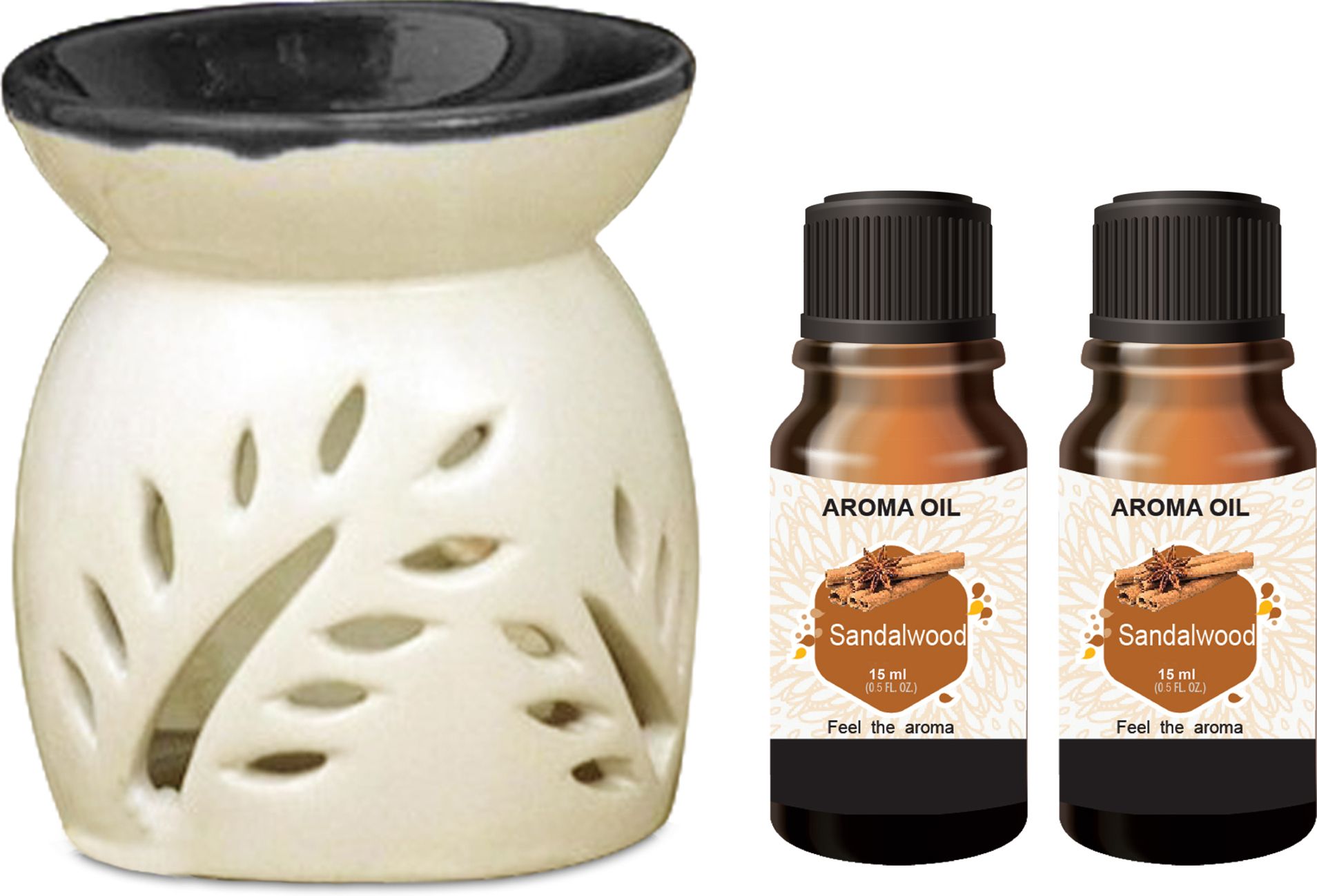 PEEPRESION Ceramic Candle Aroma Burner Coming with 2 Sandalwood Aroma Oil (15ml Each) ! Scented Air Diffuser Uses For Pub Bar, Office, Studio, Study Table, Parlour, Dinning Table Diffuser-picture-32