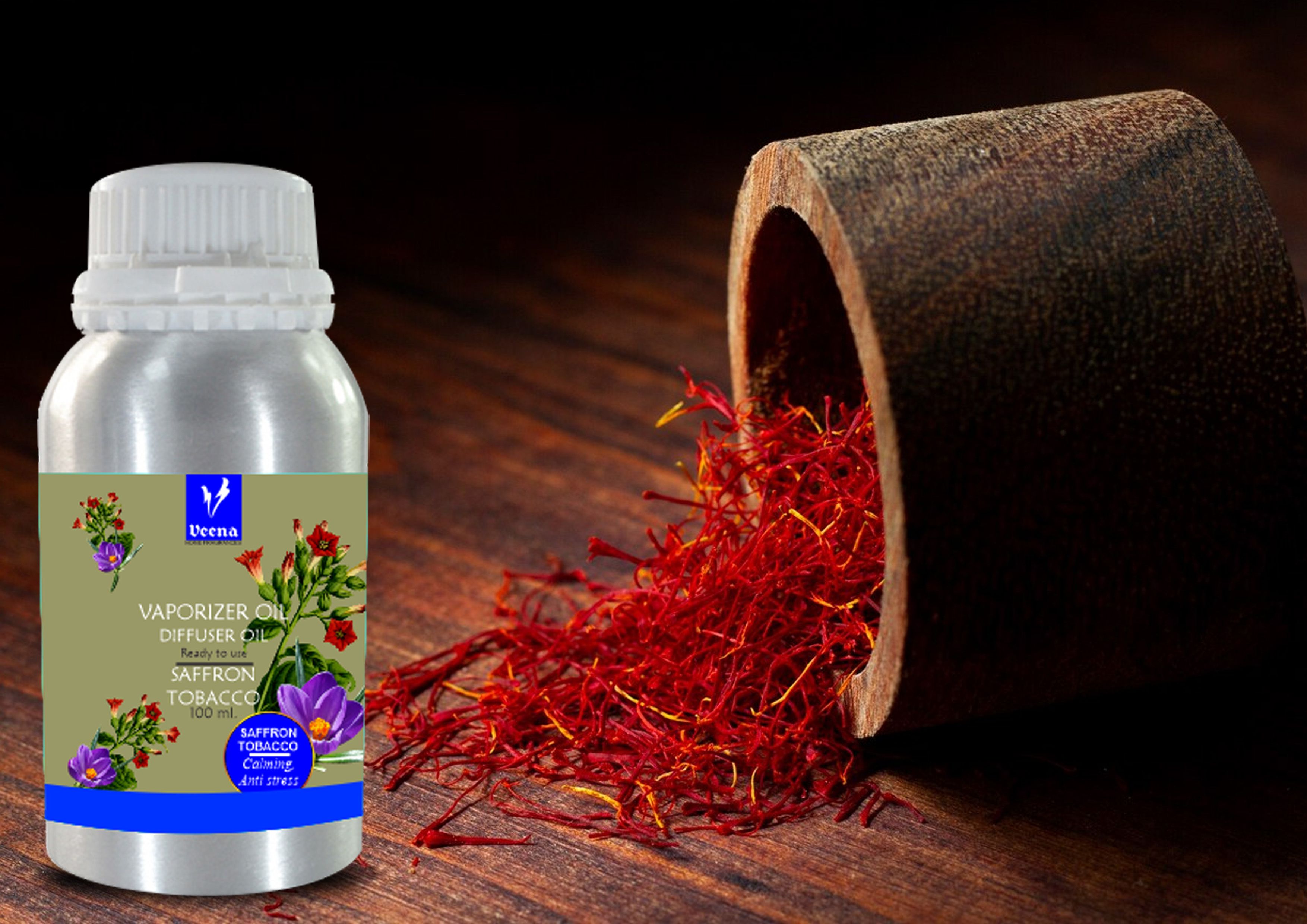 Veena Aroma Oil Diffuser, Essential Oil, Room Fragrance Saffron Tobacco 100 ml Room, Garden, Bedding Room, Office, Bar Fragrance Diffuser-picture-20