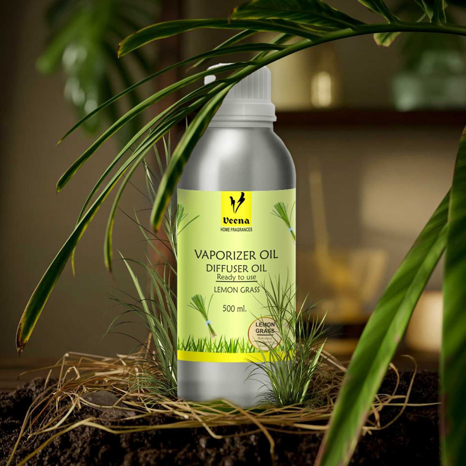 Veena Aroma Oil Diffuser, Candle Perfume Home Fragrance (Lemongrass 500 ml) Room, Garden, Bedding Room, Office, Bar Fragrance Diffuser-picture-33