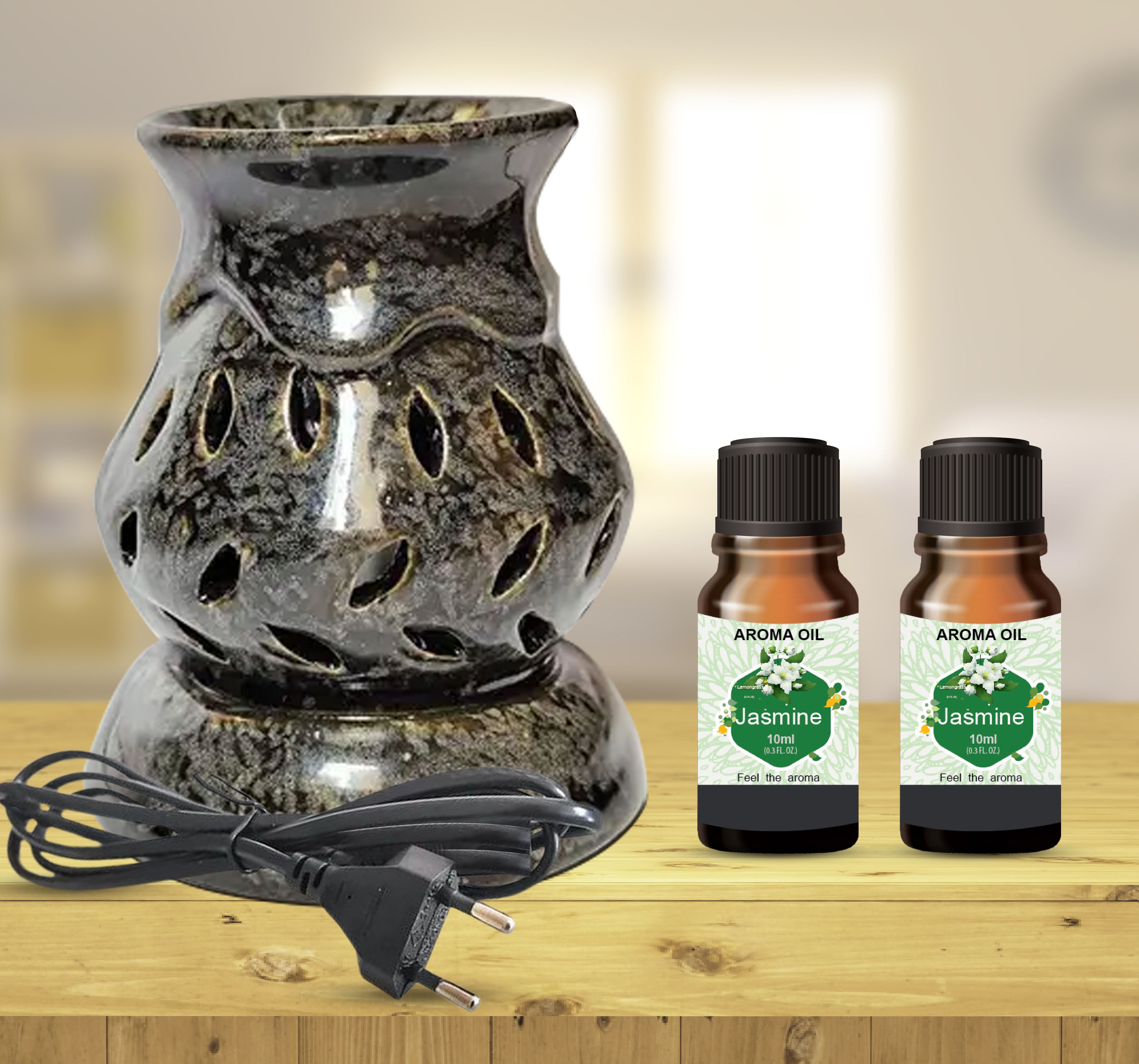 PEEPRESION Electric Air Diffuser Oil Burner With Scented 2 Jasmine Aroma Oil (10ml each) Suitable For Home, Office, Yoga, Temple, Bathroom, Studio, Meeting Room, Gym, Conference Hall Diffuser-picture-20