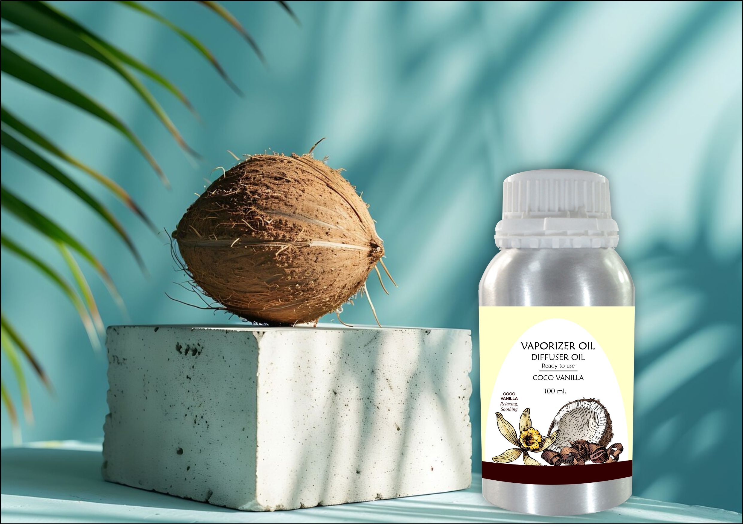 Veena Coco Vanilla Long Lasting & Strong Aroma Oil Diffuser in a Aluminium Can 100 ml Room, Garden, bedding room, Office, Bar Diffuser-picture-28