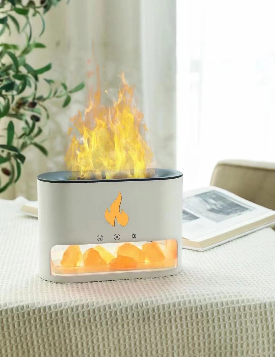 Techdash H8 Flame Aroma Diffuser Humidifier with LED Light & Essential Oil Home, Bedroom, Living Room, Office Desk, Study Room, Hotel Rooms Diffuser-image-14