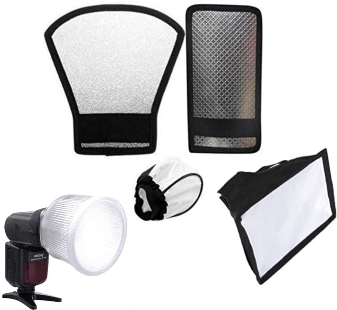 ALFASIYA Set of 1 PIS of 5 Camera Flash Lambency Flash Diffuser with Four Color Domes FLASH Diffuser image 1