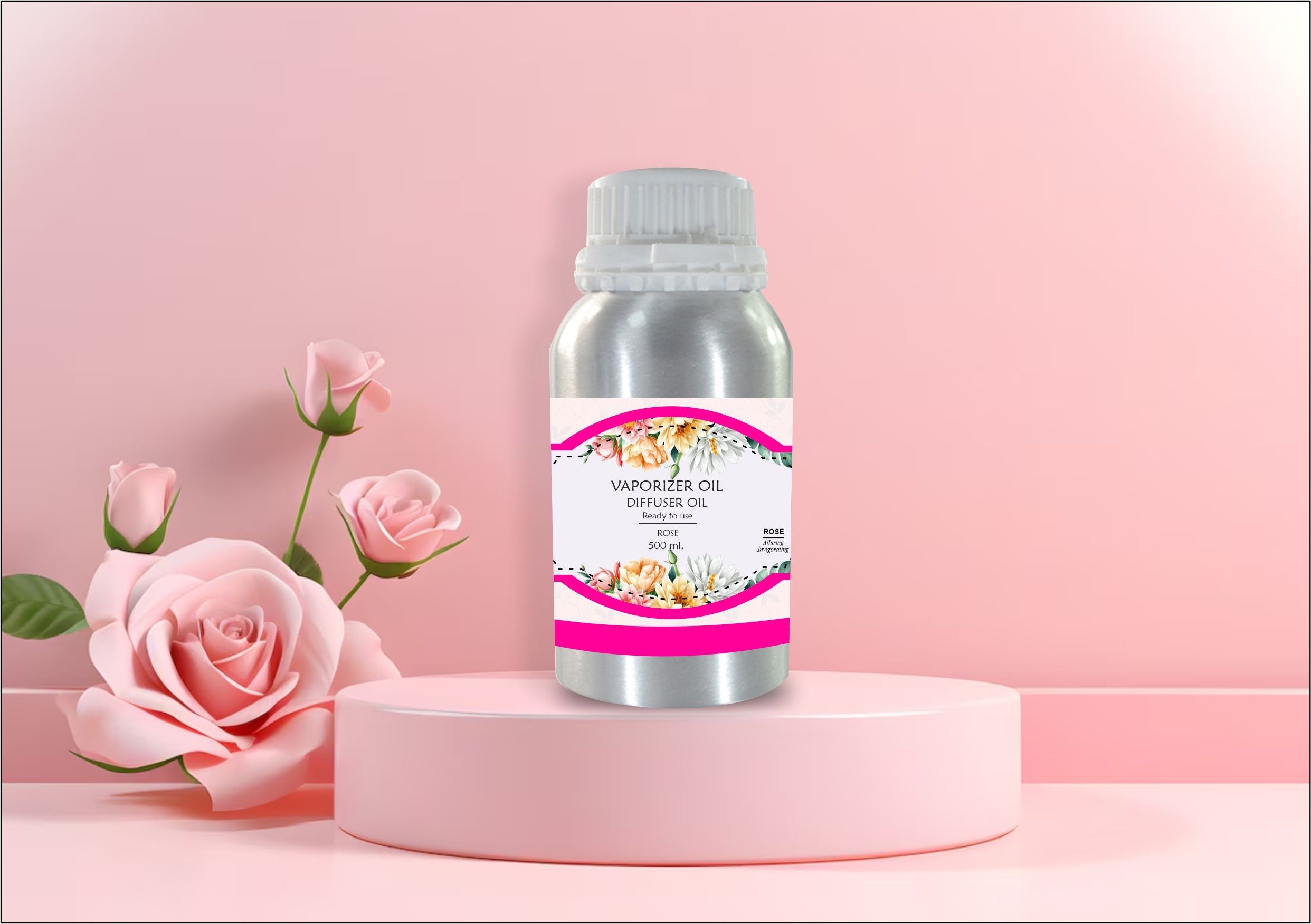 Veena Rose Long Lasting & Strong Aroma Oil Diffuser in a Aluminium Can 500 ml Room, Garden, bedding room, Office, Bar Diffuser-picture-12