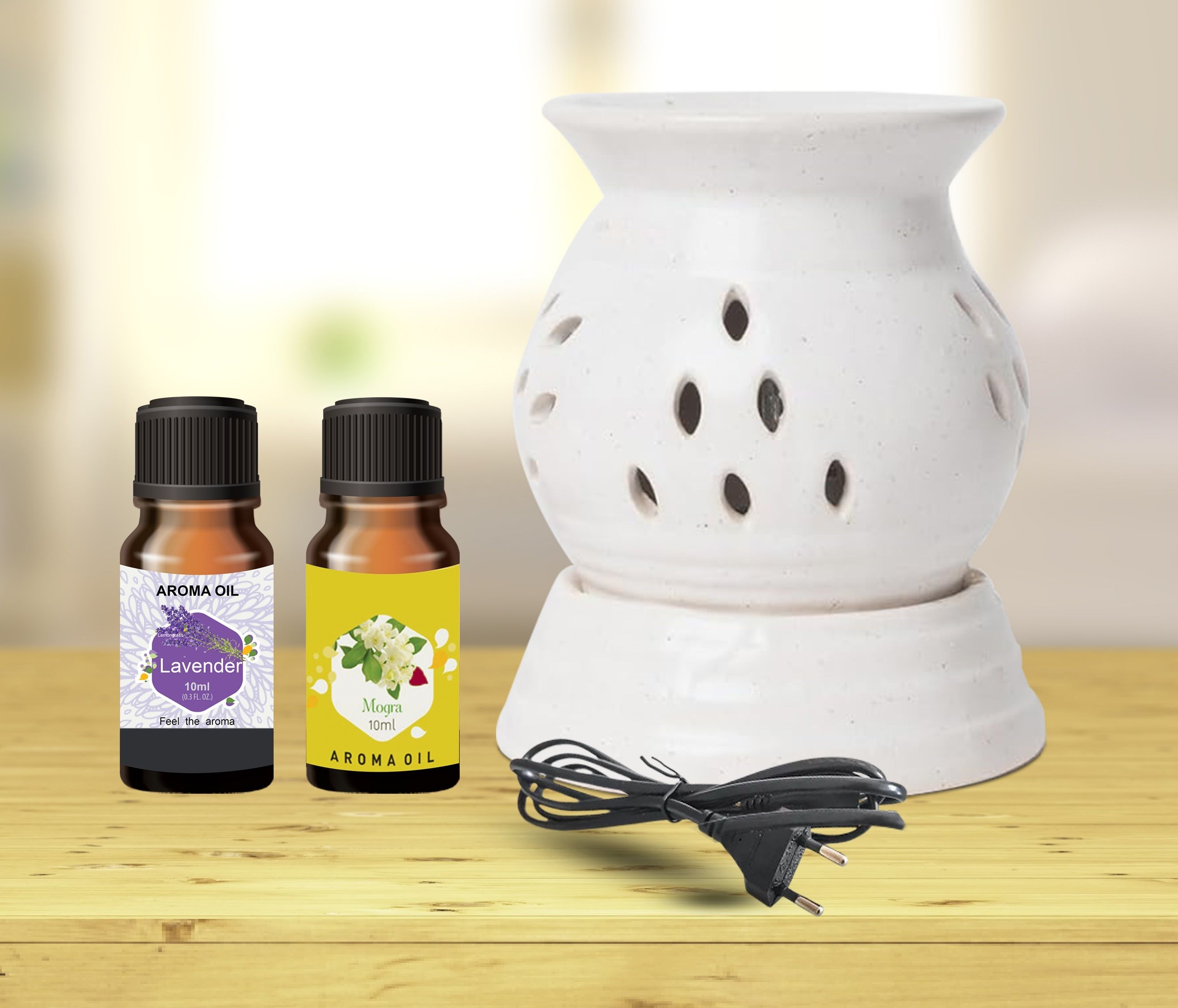 PEEPRESION Electric Round Oil Diffuser With 1 Levender 1 Mogra Aroma Oil (10ml Each) Night Lamp | Home, Office, Spa, Bedroom, Club, Temple, Pub Bar, Gym Diffuser-picture-41