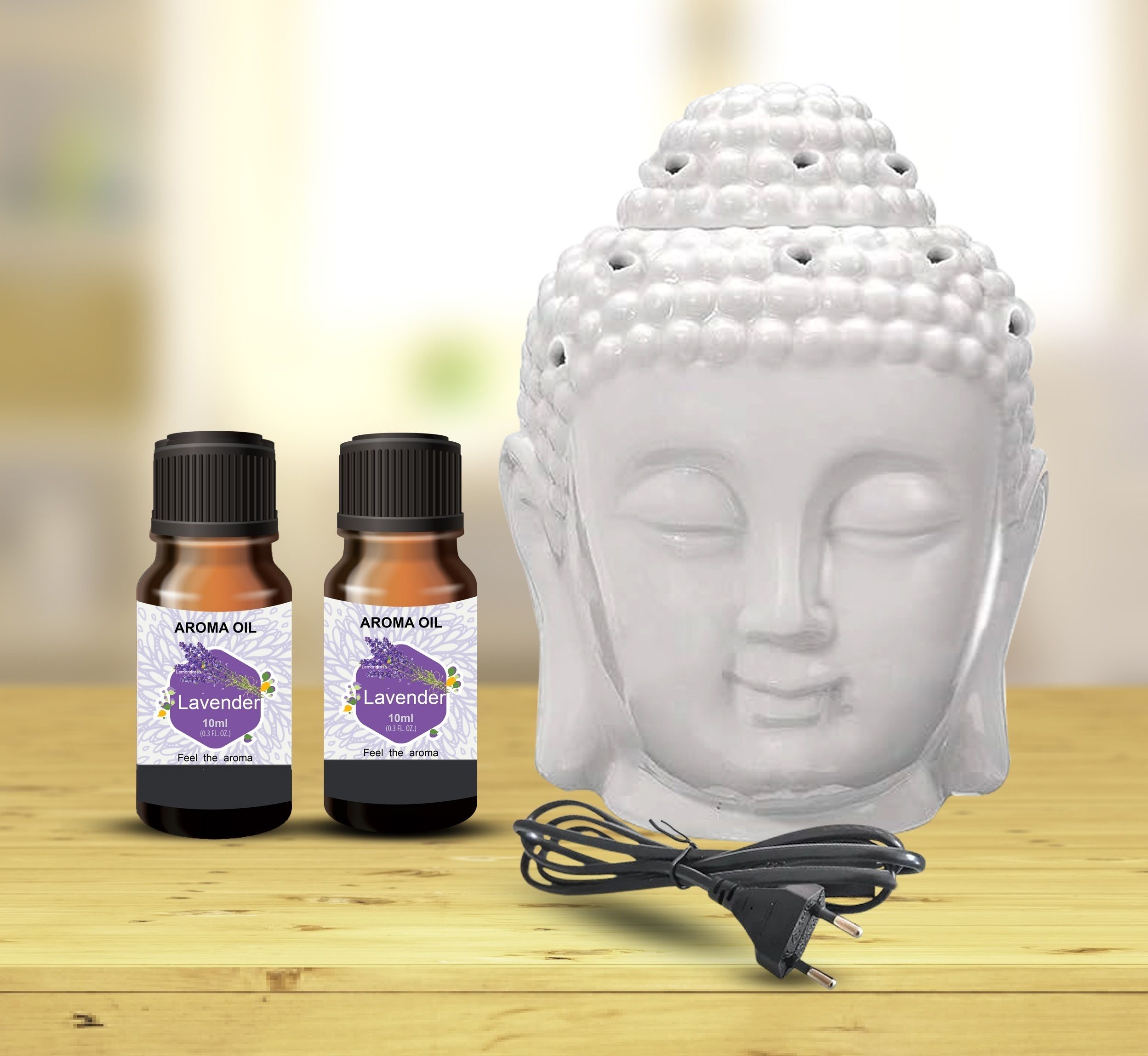 PEEPRESION Ceramic Electric Aroma Diffuser Night Lamp Light with 2 Levender Aroma Oil Fragrance Your Home, Office, Spa, Hotel, Club Diffuser-picture-41