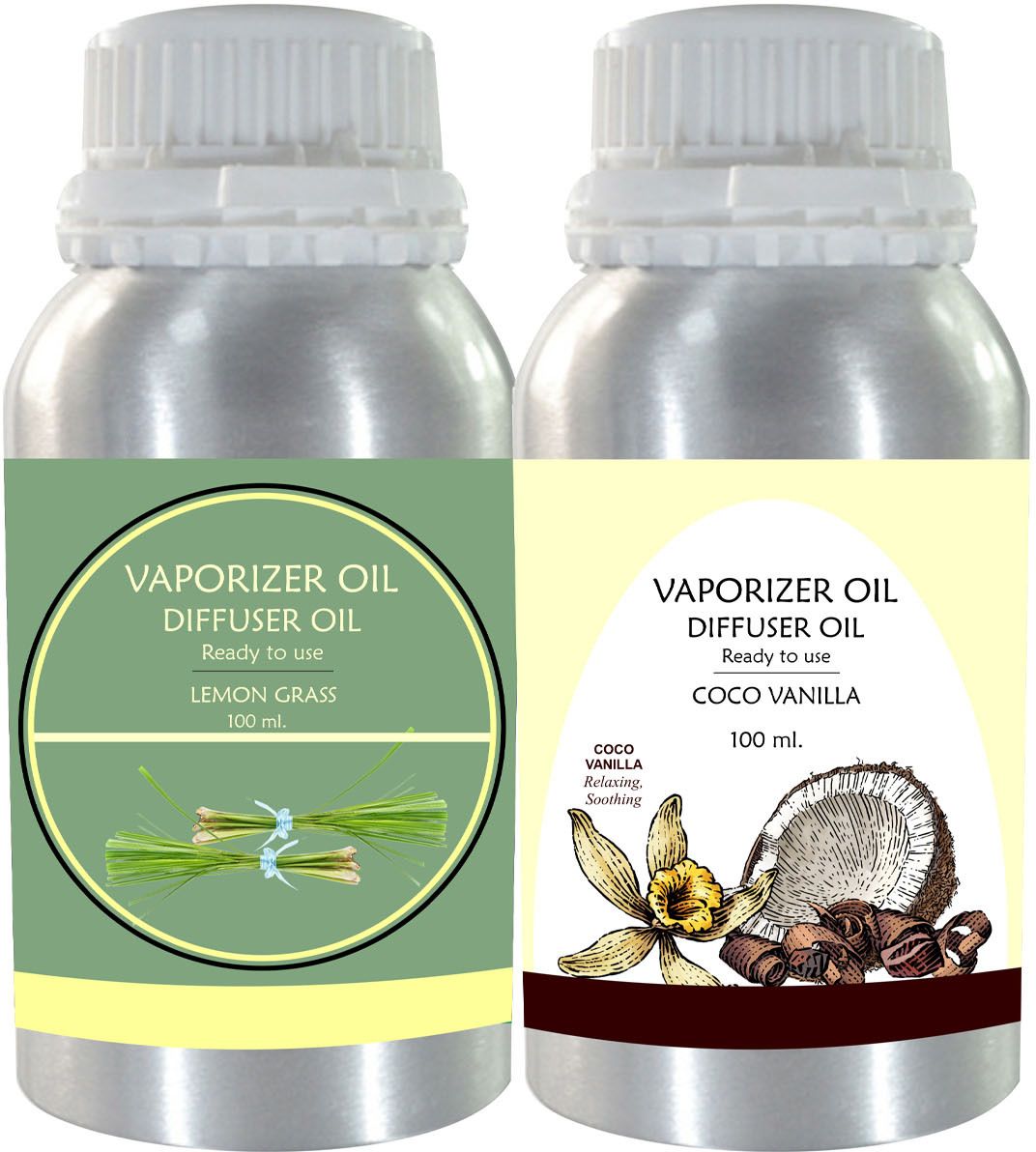 Veena Combo Lemongrass & Coco Vanilla Aroma Diffuser Oil, 100ml Long-Lasting Fragrance Room, Garden, Bedding Room, Office, Bar Fragrance Diffuser-picture-22