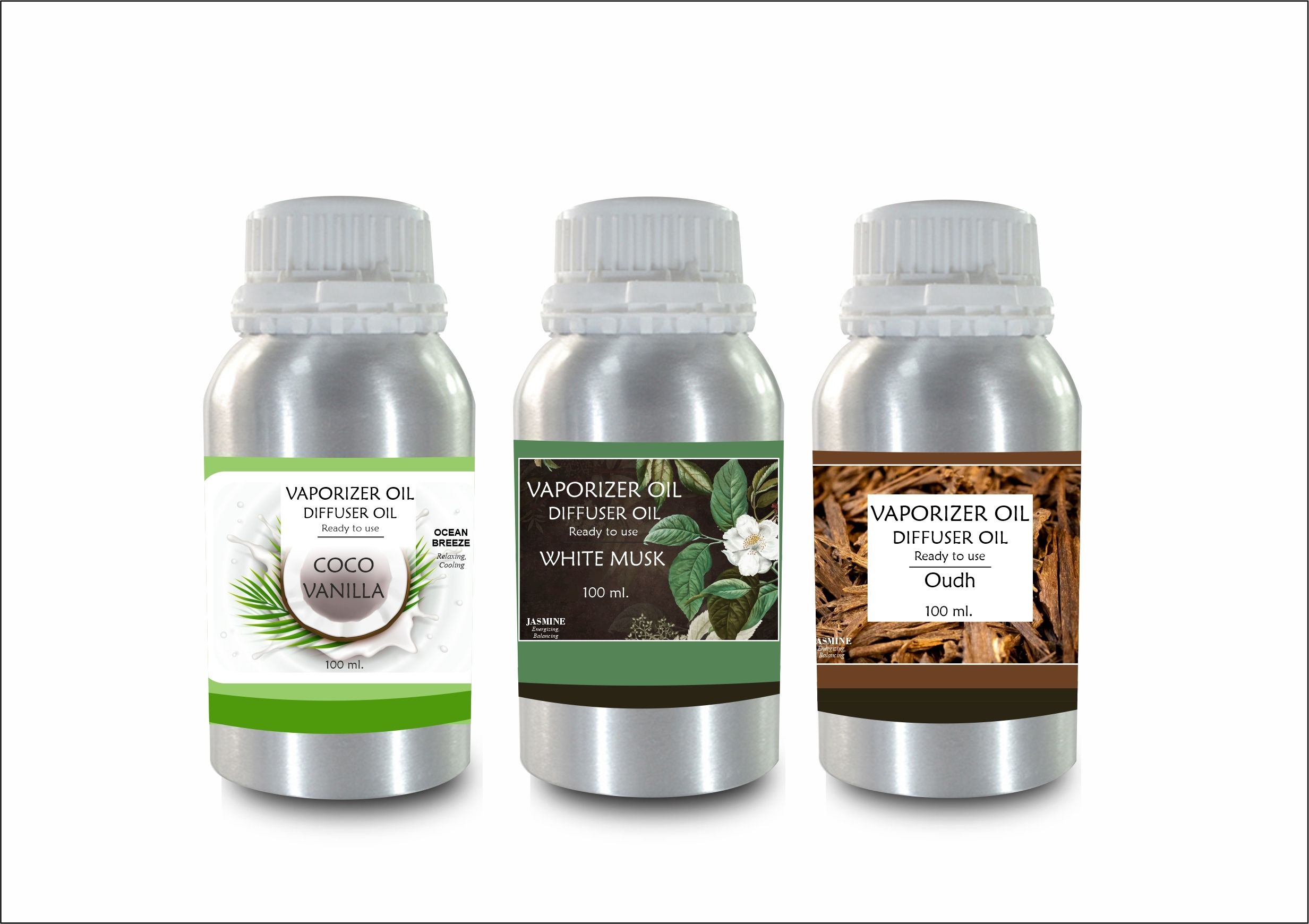 Veena Combo Extra Strong White Musk, Coco Vanilla, Oudh Aroma Oil Diffuser 100 ml Room, Garden, Bedding Room, Office, Bar Fragrance Diffuser-image-31