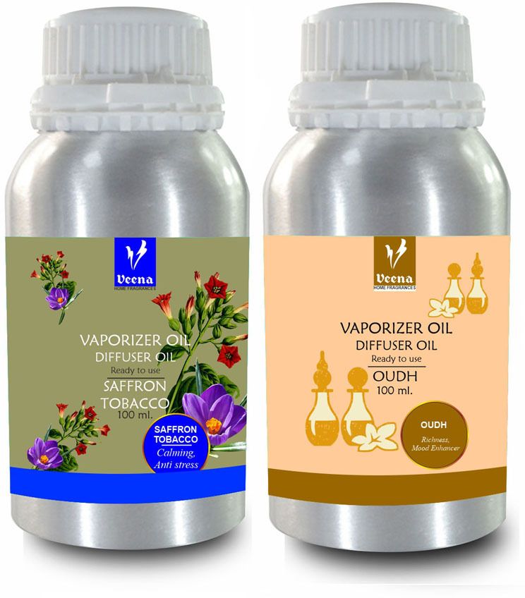 Veena Combo Aroma Oil Diffuser Oudh & Saffron Tobacco Home Fragrance Room, Garden, bedding room, Office, Bar Diffuser-image-22