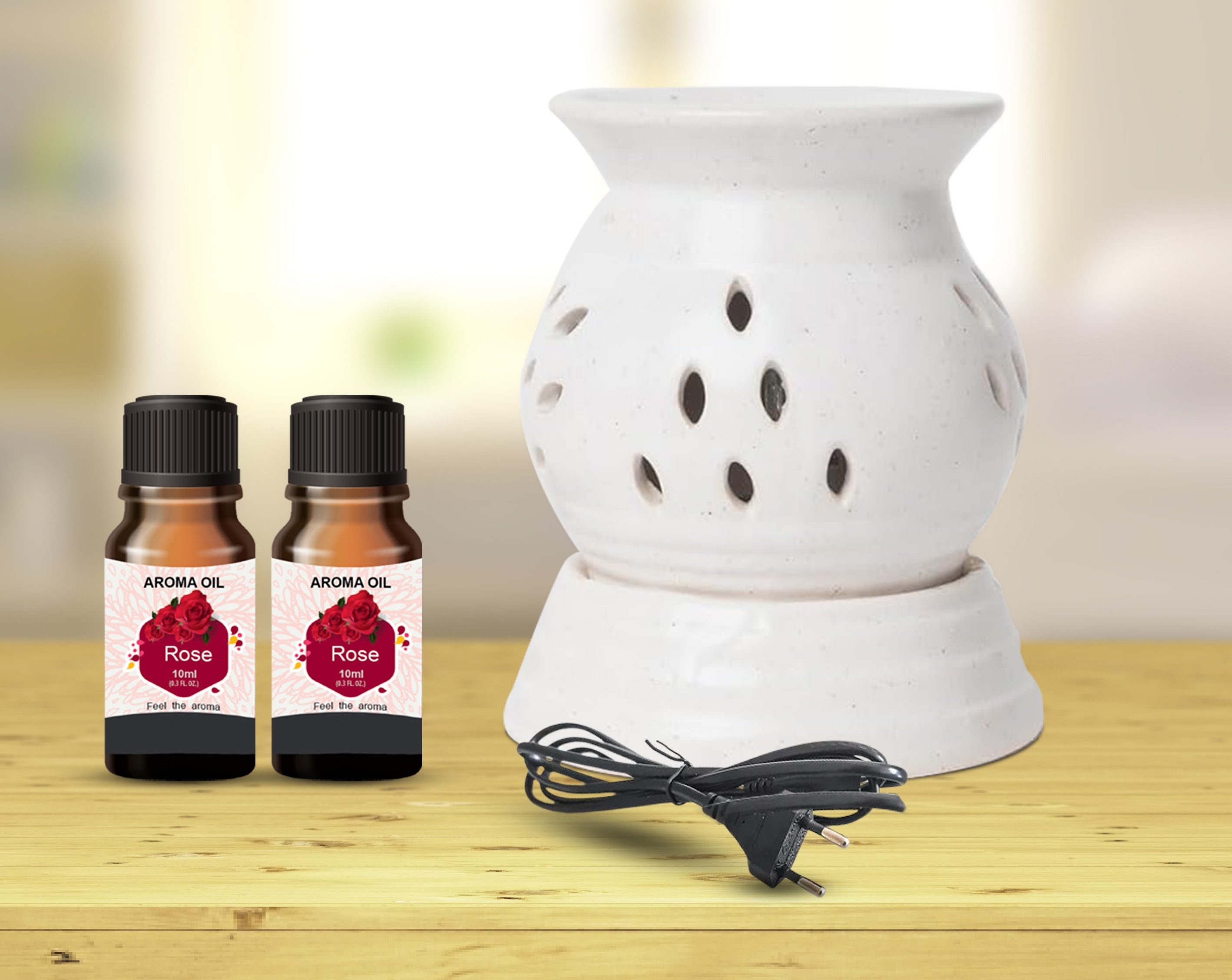 PEEPRESION Primium Matka Round Oil Diffuser With 1 Rose 1 Mogra Aroma Oil (10ml Each) Night Lamp | Home, Office, Spa, Bedroom, Club, Temple, Pub Bar, Gym Diffuser-picture-40
