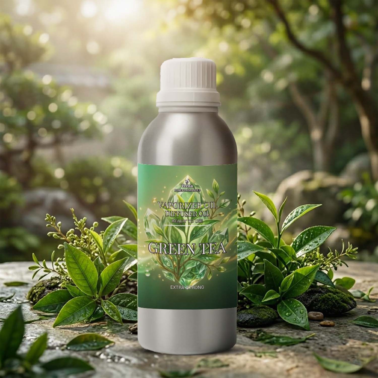 veena extra strong aroma diffuser oil green tea perfect for home, office, salon, café & wellness spaces diffuser