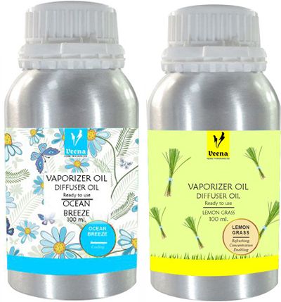 Veena Combo Aroma Oil Diffuser Long Lasting Fragrance Ocean Breeze & Lemongrass Room, Garden, Bedding Room, Office, Bar Fragrance Diffuser-picture-28