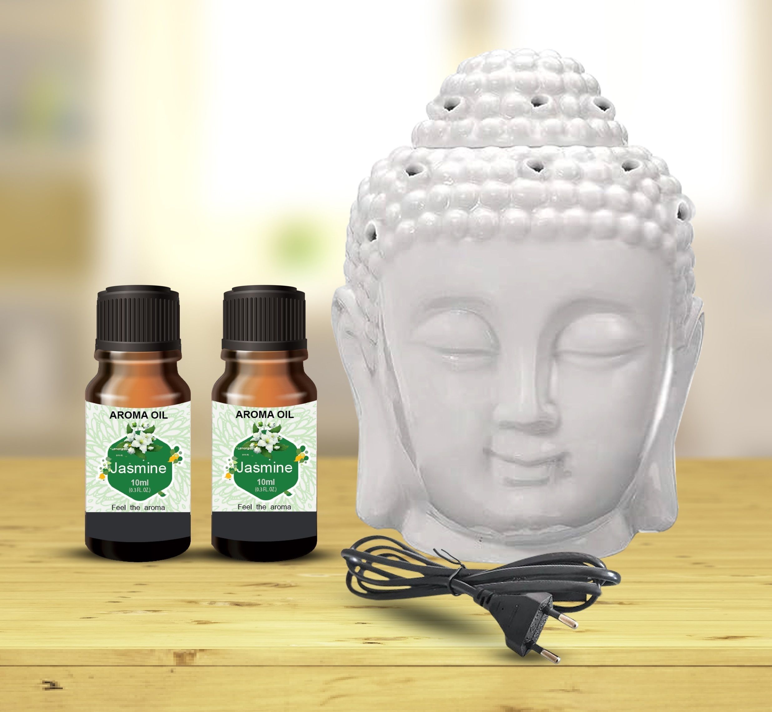 PEEPRESION Ceramic Electric Buddha Aroma Diffuser Night Lamp Light with 2 Aroma Oil Fragrance Your Home, Office, Spa, Hotel, Club Diffuser-picture-10