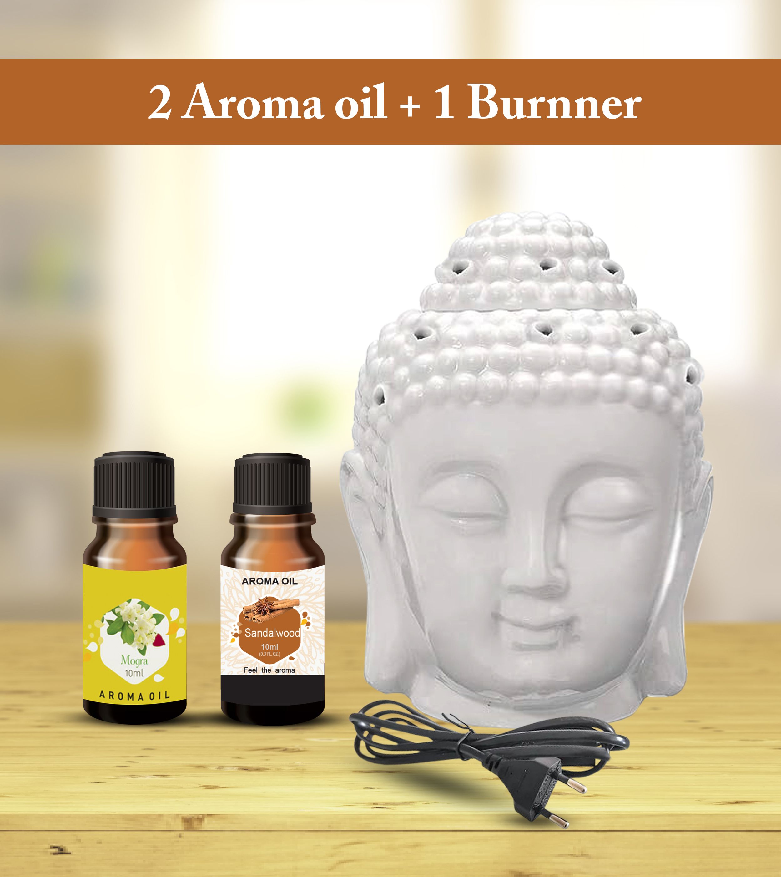 PEEPRESION Ceramic Electric Buddha Head Essential Oil Burner & T-Light Candle Fragrance Your Home, Office, Spa, Hotel, Club Diffuser-picture-25
