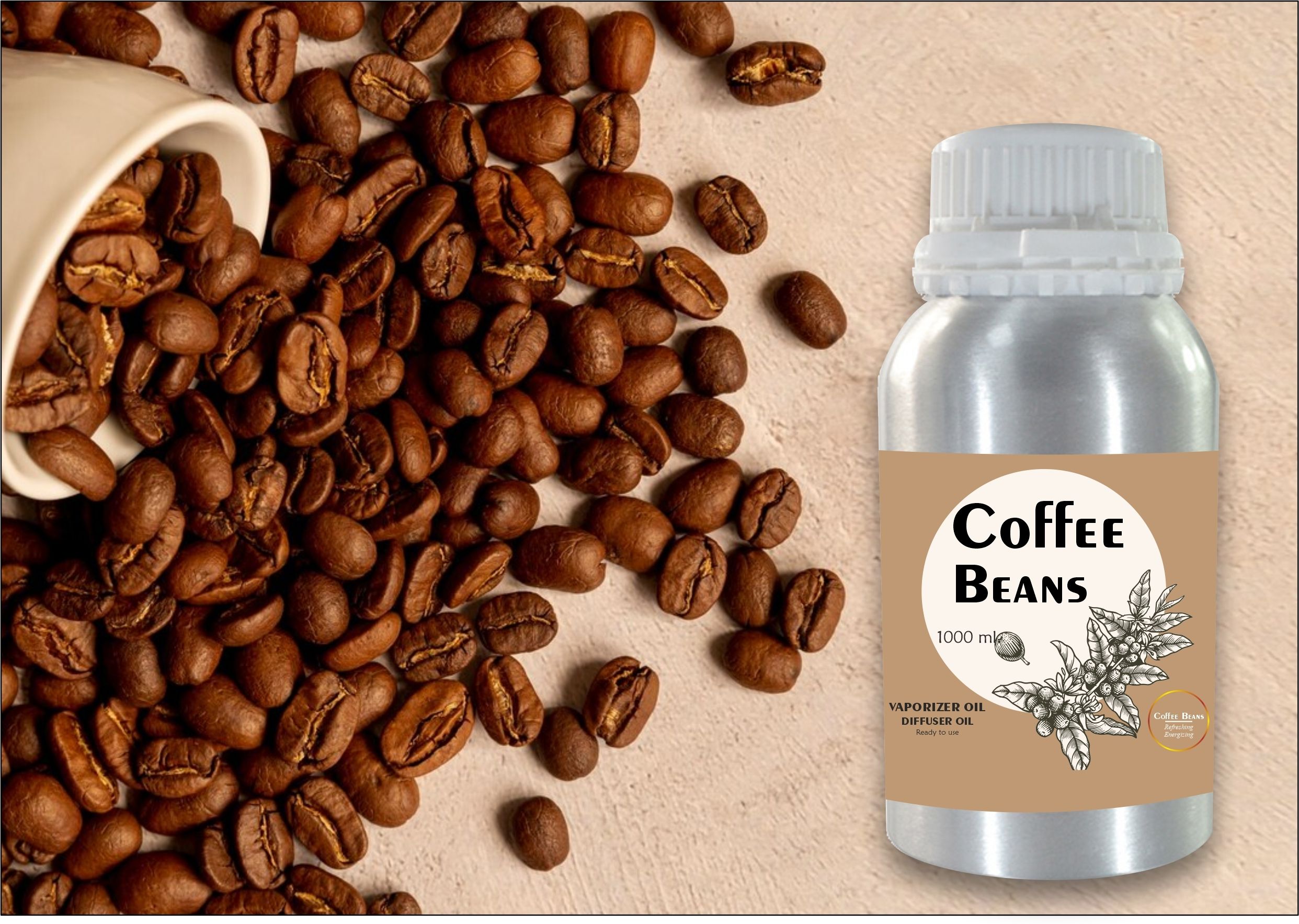 Veena Coffee Beans Long Lasting & Strong Aroma Oil Diffuser in a Aluminium Can 1 kg Room, Garden, Bedding Room, Office, Bar Fragrance Diffuser-picture-17