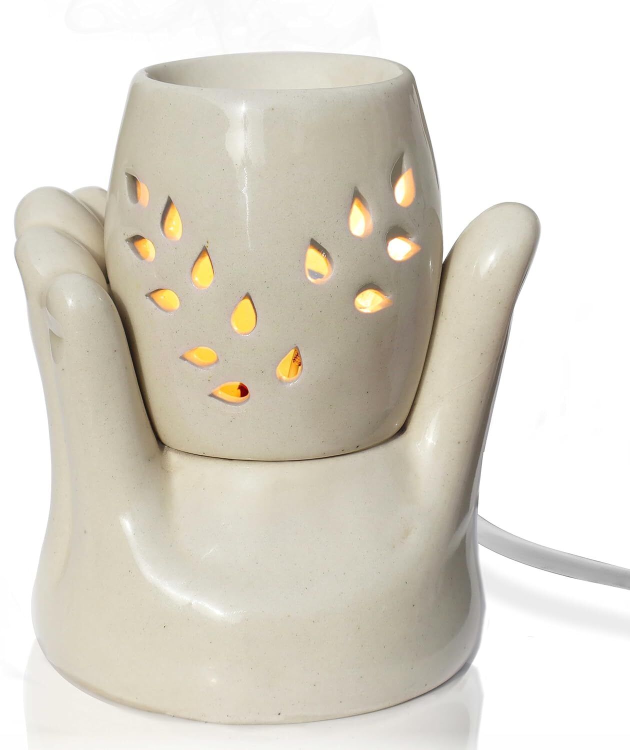Pure Source (India) Ceramic Hand Shape Electric Diffuser Light Lamp (5.5 Inch) (Unscented) Home, Office, Living Room, Gifting Purpose Diffuser-image-26