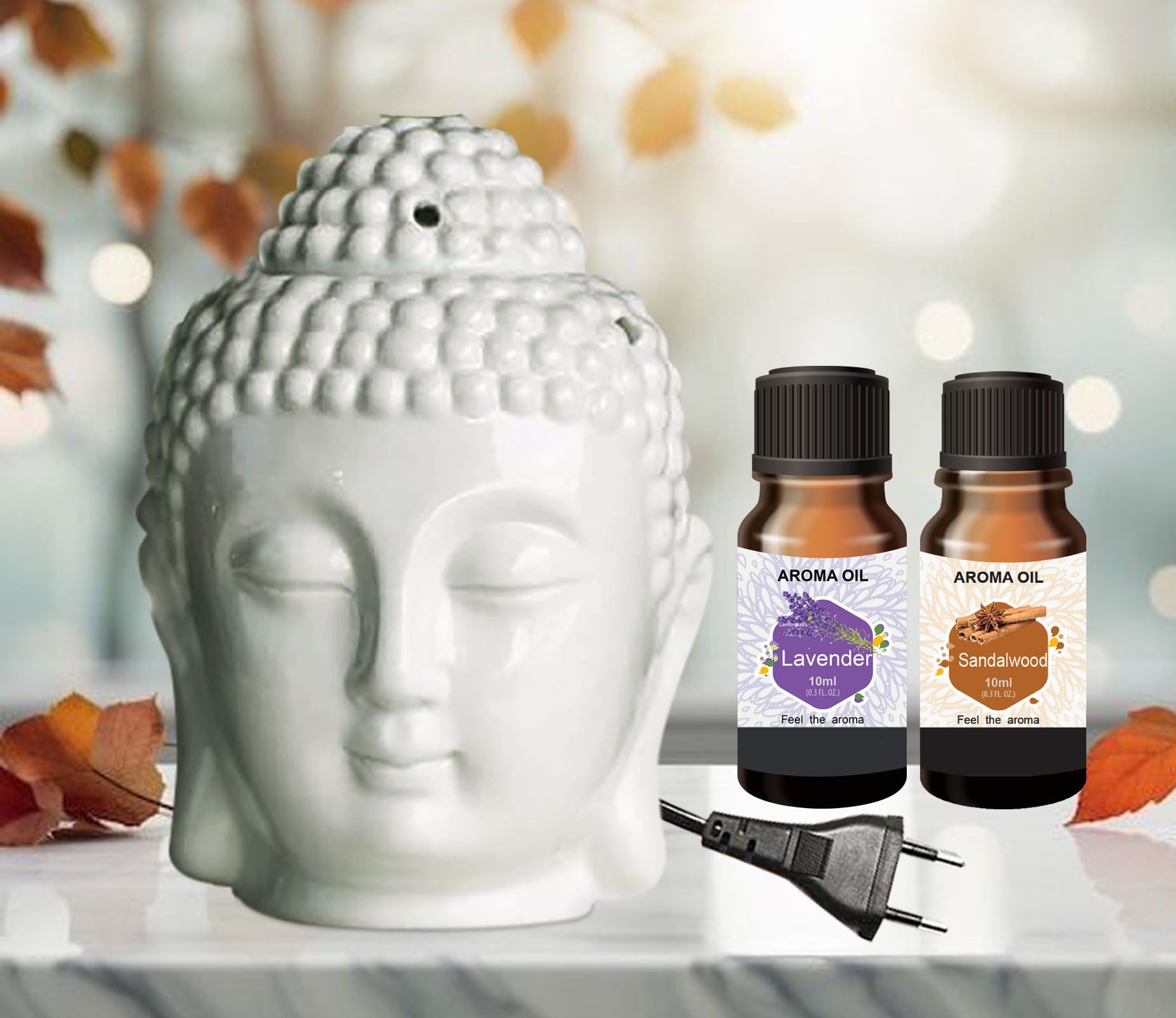 PEEPRESION Air Freshner Electric Buddha & 2 Bottel Scented Lavender,Rose Aroma Oil (10ml Each), Fragrance Your Home, Hotel, Bedroom, Club, Office, Relaxation, Body, Mind,Stress. Diffuser-image-30