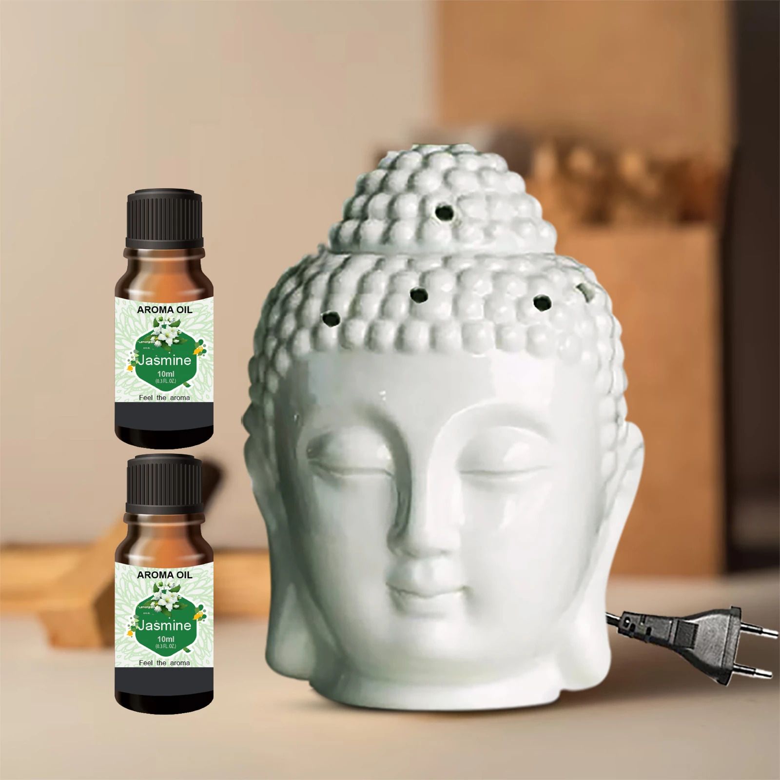 PEEPRESION Air Freshner Electric Buddha Diffuser & 2 Bottel Scented Jasmine Aroma Oil (10ml Each), Fragrance Your Home, Hotel, Bedroom, Club, Office, Relaxation, Body, Mind,Stress. Diffuser-picture-16