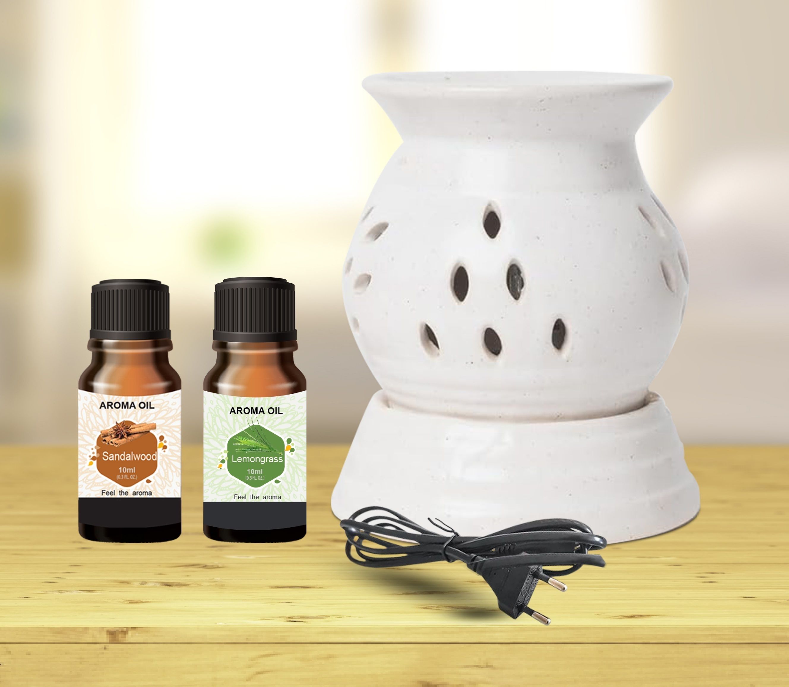 PEEPRESION Primium Ceramic Electric Aroma Oil Diffuser With Bulb /Electric Matki Shape Night Lamp | Home, Office, Spa, Bedroom, Club, Temple, Pub Bar, Gym Diffuser-picture-29