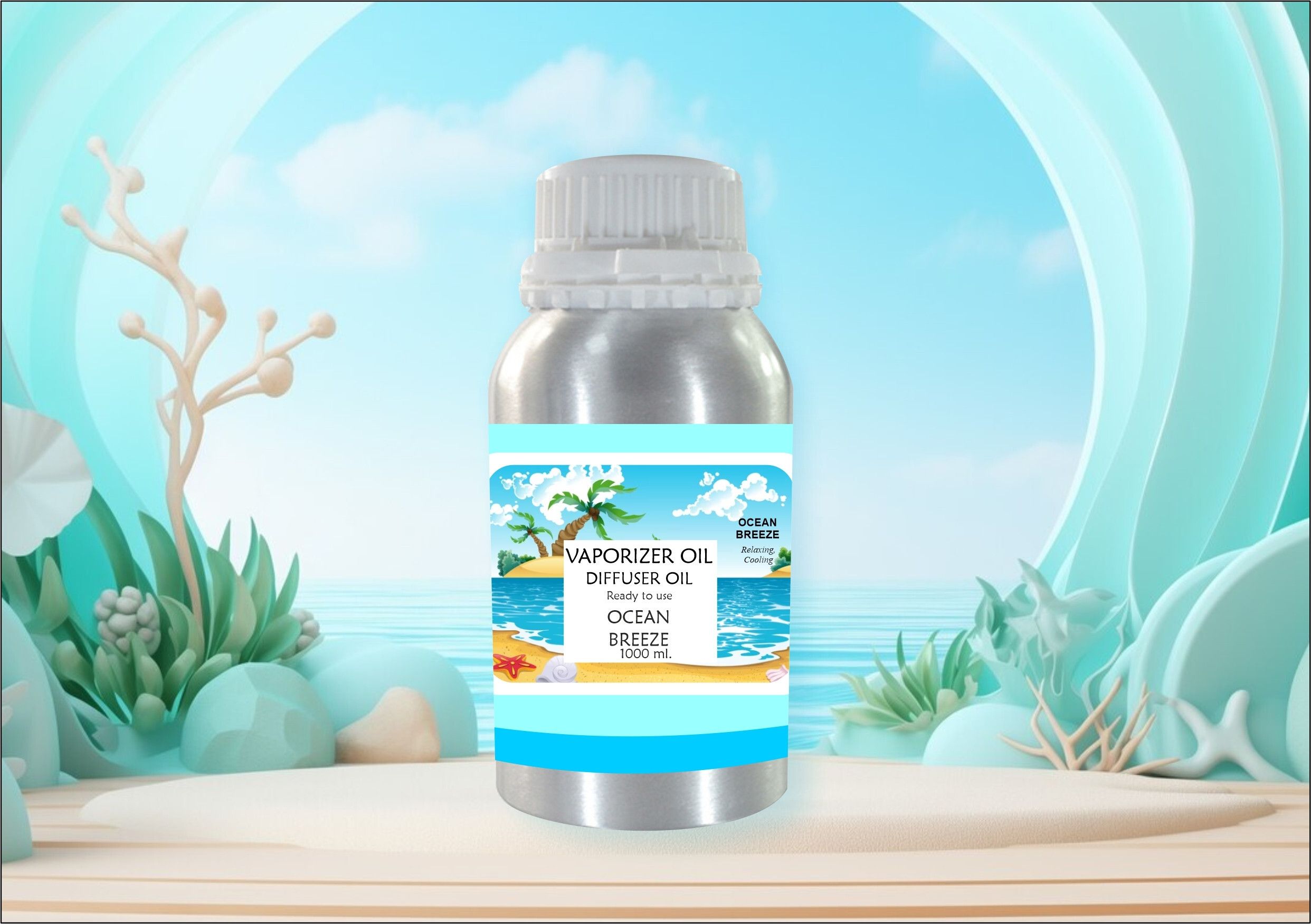 Veena Ocean Breeze Long Lasting & Strong Aroma Oil Diffuser in a Aluminium Can 1 kg Room, Garden, Bedding Room, Office, Bar Fragrance Diffuser-image-8