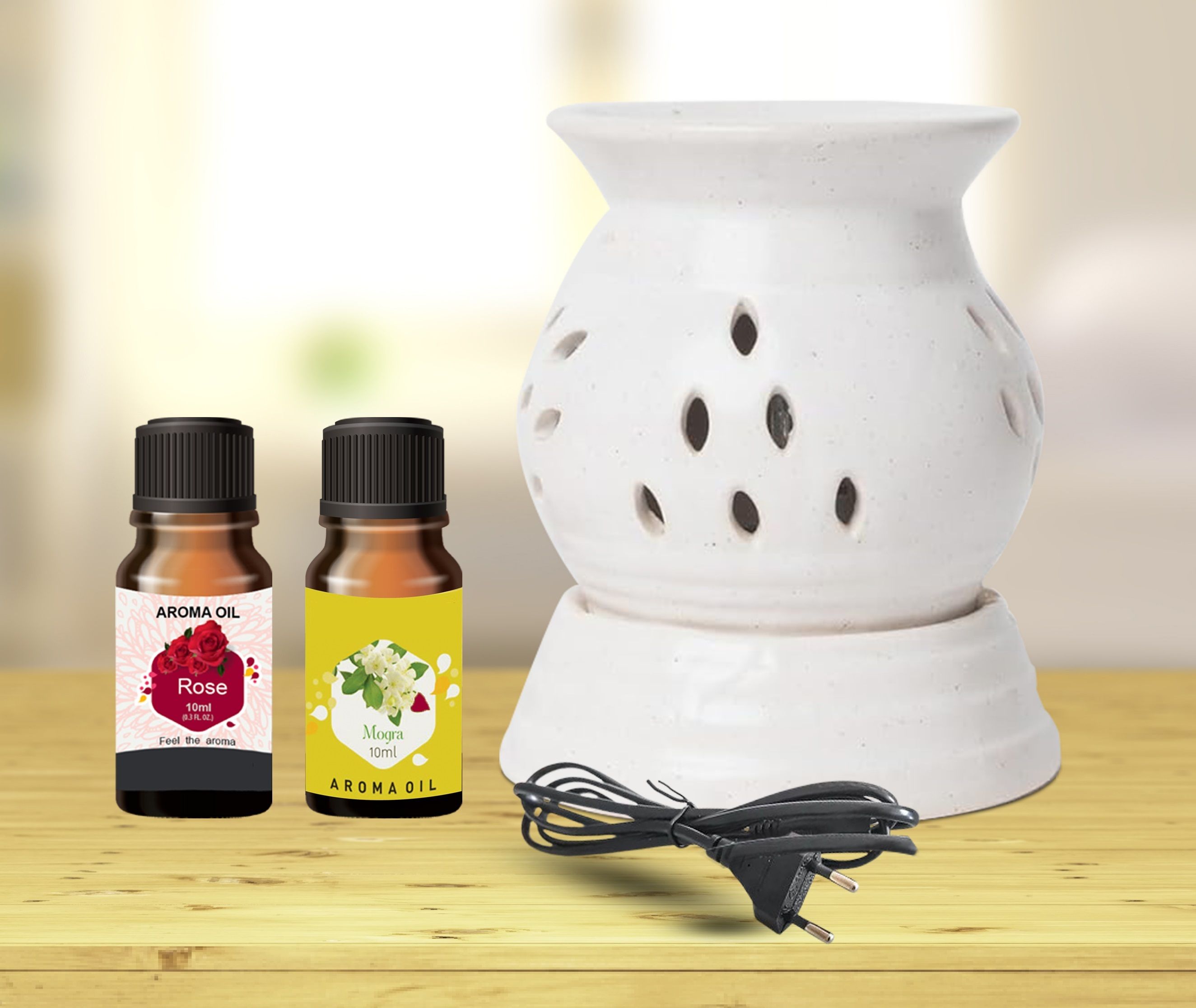 PEEPRESION Electric Matka Round Oil Diffuser With 1 Rose 1 Mogra Aroma Oil (10ml Each) Night Lamp | Home, Office, Spa, Bedroom, Club, Temple, Pub Bar, Gym Diffuser-picture-20