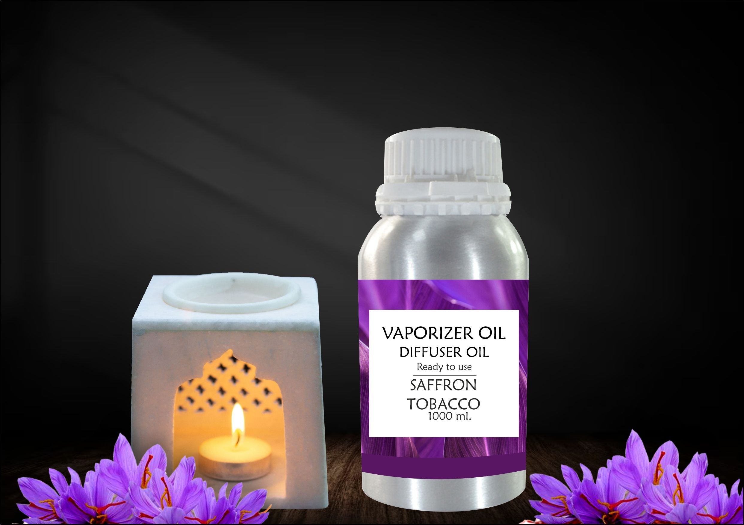 Veena Saffron Tobacco Long Lasting & Strong Aroma Oil Diffuser 1000 ml Room, Garden, Bedding Room, Office, Bar Fragrance Diffuser-picture-37