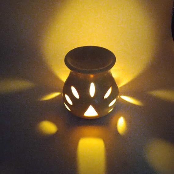 PEEPRESION Long Burning Ceramic Aroma Burner Brown Color with Lavender Oil(10ml Each) Home, Office, Spa, Hotel, Temple, Club, Gym Diffuser-picture-24