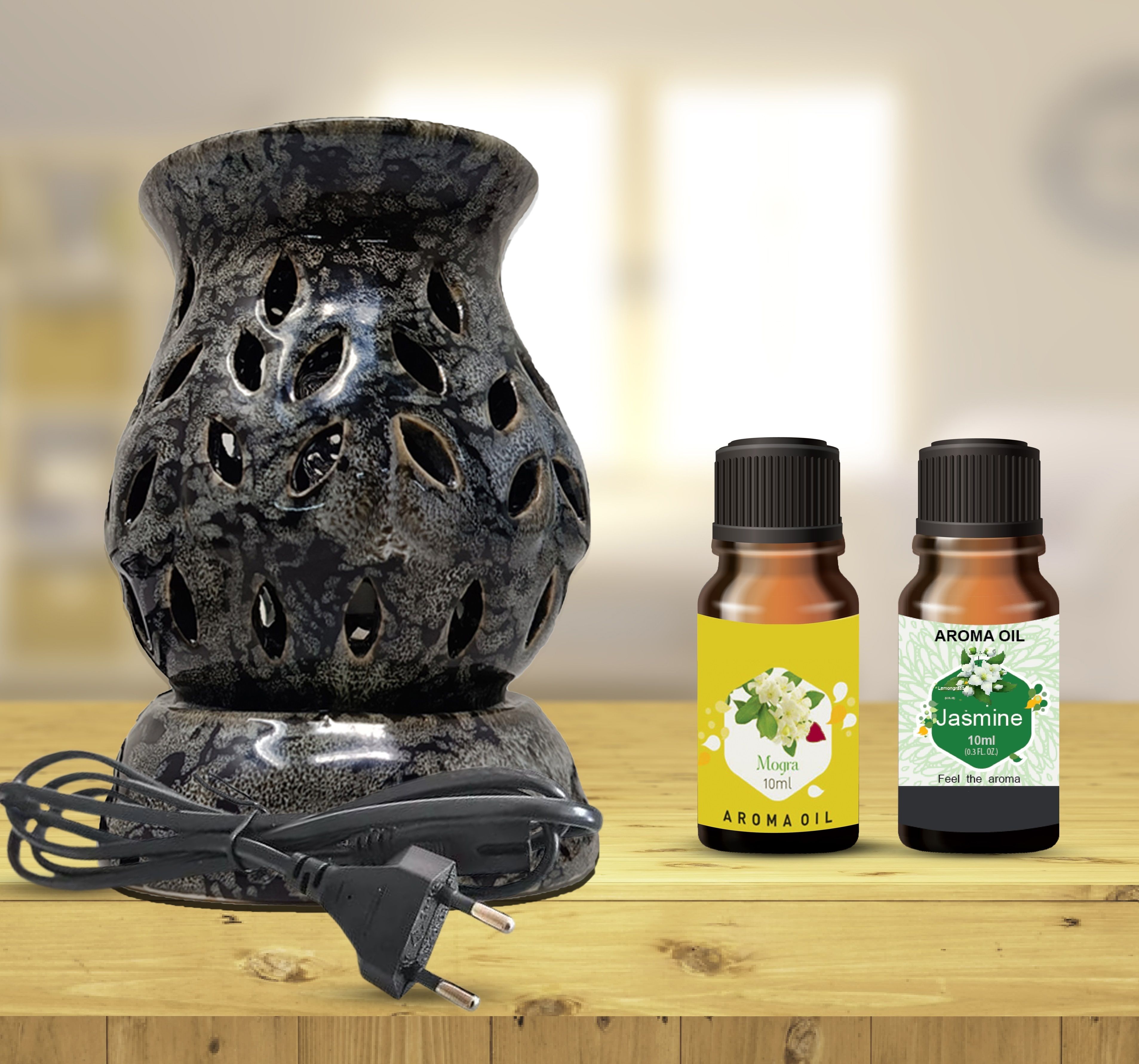 PEEPRESION Electric Diffuser Oil Burner With Mogra & Jasmine Aroma Oil (10mi each) Home, Office Diffuser-picture-34
