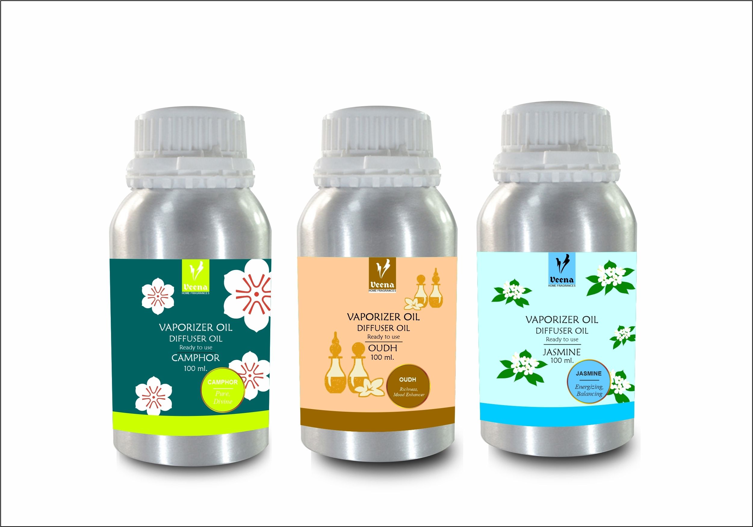 Veena Combo Aroma Oil Diffuser Camphor, Oudh, Jasmine Room Fragrance Room, Garden, Bedding Room, Office, Bar Fragrance Diffuser-picture-42