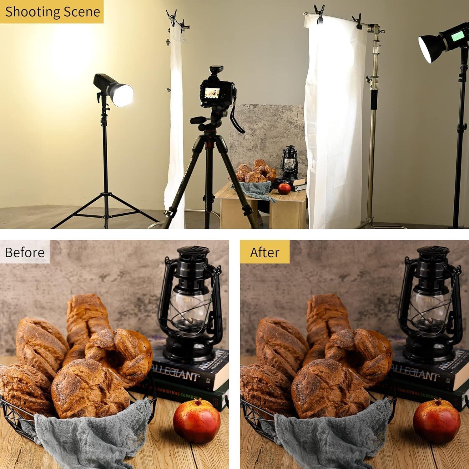 MILLETS 12x5.5 feet/3.6x1.7 Meters Nylon Silk White Seamless Diffusion Fabric Still Photographey Diffuser