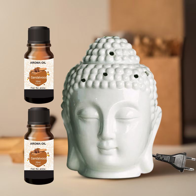 PEEPRESION Air Freshner Electric Buddha Diffuser & 2 Bottel Scented Sandalwood Aroma Oil (10ml Each), Fragrance Your Home, Hotel, Bedroom, Club, Office, Relaxation, Body, Mind,Stress. Diffuser-picture-32
