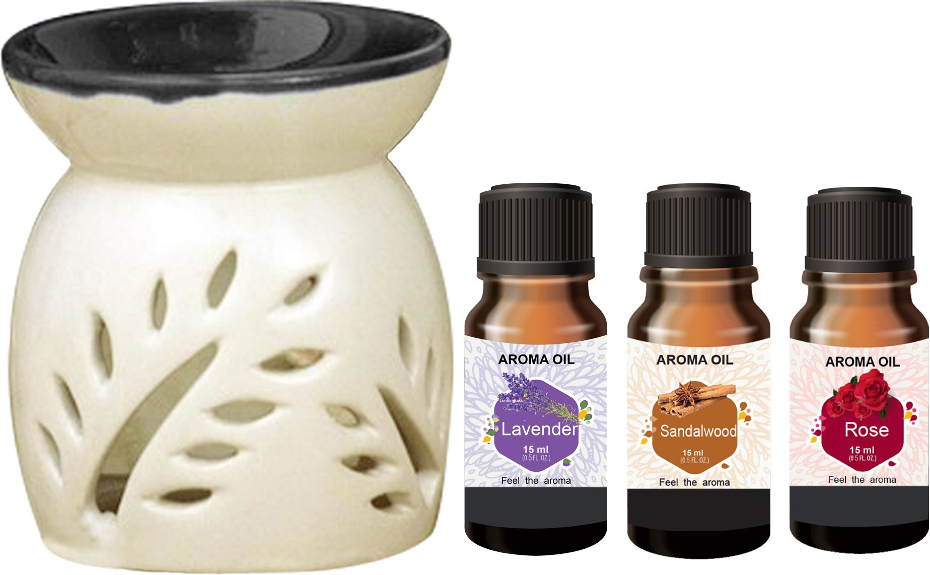 PEEPRESION Black Top Air Diffuser & Lavender, Sandalwood, Rose Aroma Scented Oil(15ml Each) Uses For Home, Office, Study Table, Studio, Dinning Table, Meeting Room Diffuser-picture-11