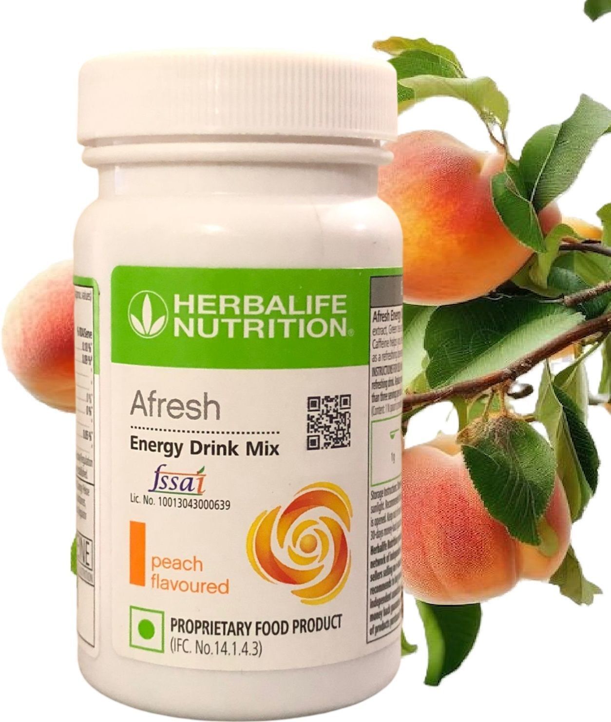 AFRESH ENERGY DRINK MIX PEACH peach FLAVOUR 50GM_PEACH FLAVOUR Powder (50g) | PEACH FLAVOUR Powder