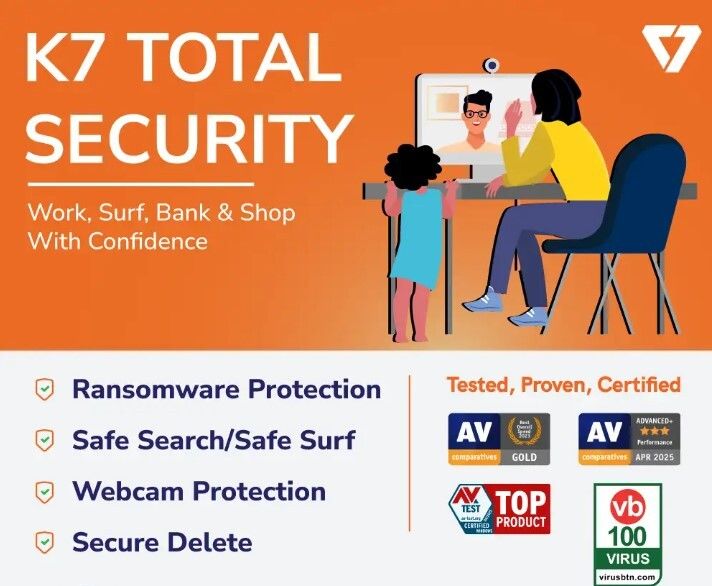 K7 TS 2.5 1 PC 1 Year Total Security Compatible with Windows (Email Delivery - No CD)-image-9