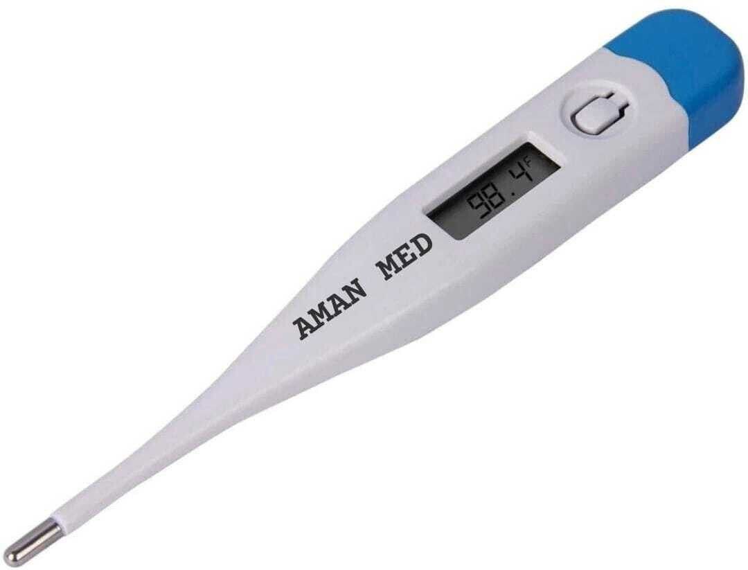 Aman Med Digital Thermometer with One Touch Operation for Child and Adult Thermometer Body Temperature Check Fast Reading Fever Alarm & Beeper Alert Digital Thermometer