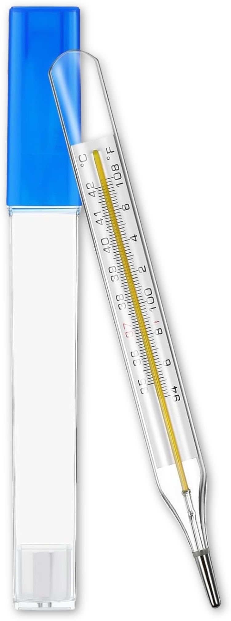 HCG Healthcure generation Clinical Glass Mercury Thermometer for Oral,Rectal & Armpit Use High Accuracy Fever Measurement for Adults & Kids – Classic Manual Body Temperature Monitor Thermometer-image-31