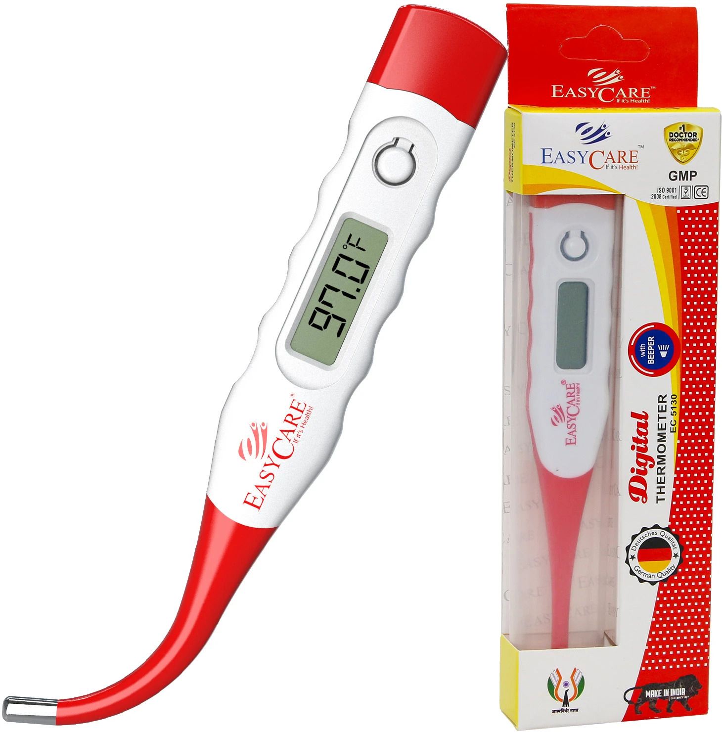 EASYCARE EC5130 Digital Thermometer - Waterproof, Fever Alarm, Flexible Tip Thermometer-image-38