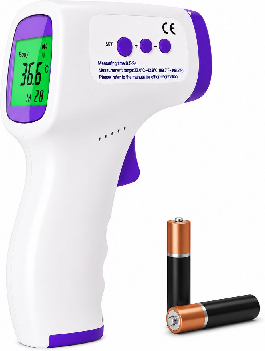 PLEXAL Digital Infrared Thermometer Gun for Body Temperature with LCD Display Fast 1-Sec Measurement | Fever Alarm | Family Use Thermometer-image-22