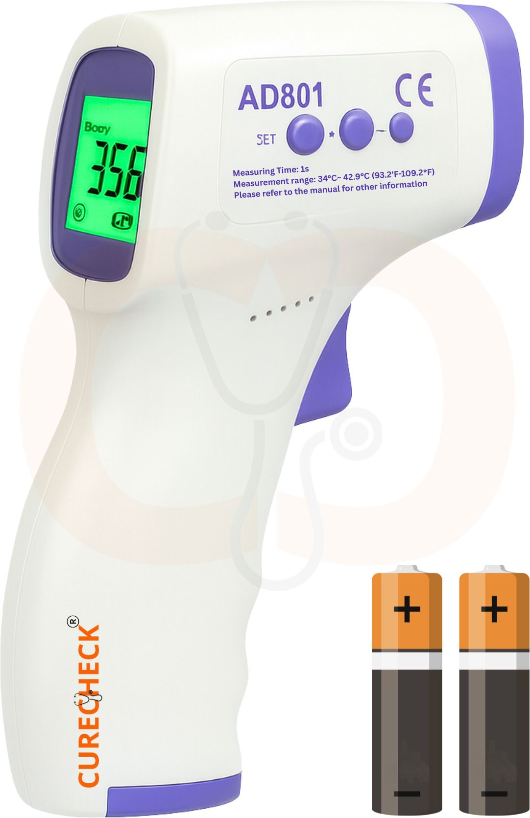curecheck Infrared Thermometer with 2AA Batteries AD801 Thermometer