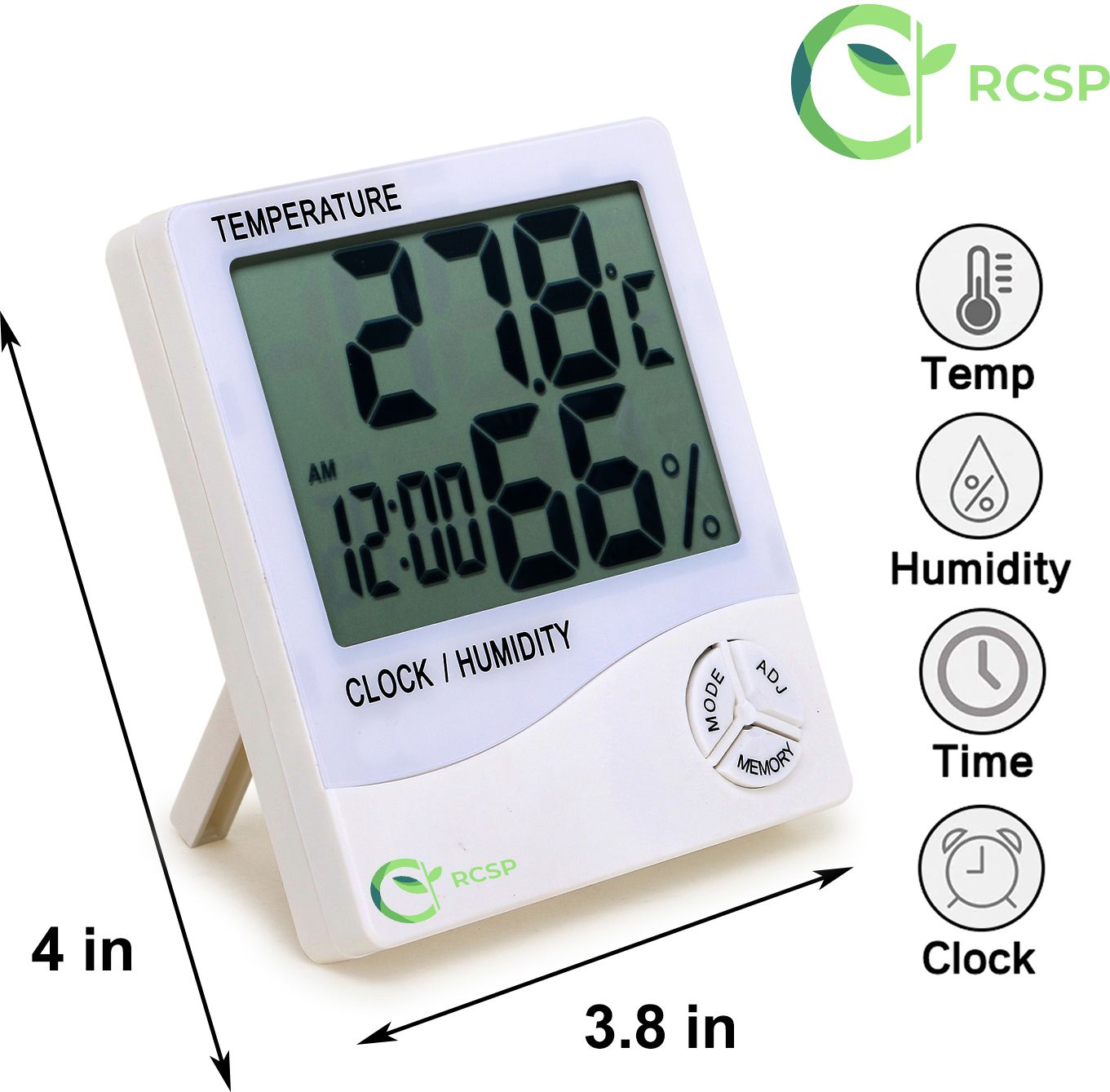 RCSP Indoor Outdoor Wall-Mounted Thermometer, Celsius and Fahrenheit Display Digital Compact, Easy-to-Read Design For Home & Office Use Thermometer-image-16