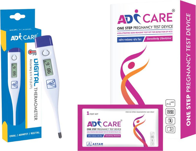 ADICARE Digital Thermometer & Pregnancy test kit Combo | early Pregnancy detection test kit | 3 Tests | With Quick Measurement of Oral, Underarm | Rigid Thermometer-image-46