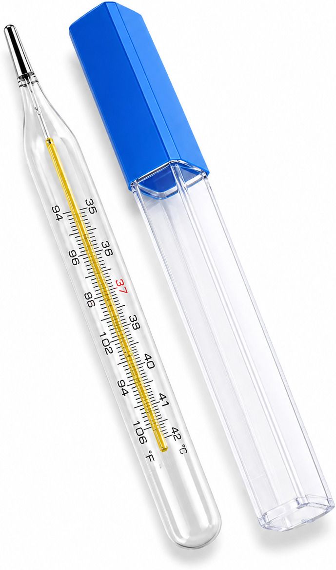 Bos Medicare Surgical Thermo with Dual Scale °C/°F, Accurate Body Temperature Meter with Storage Case Clinical Glass Thermometer for Fever Measurement, Mercury-Free Oral & Underarm Thermometer-picture-45