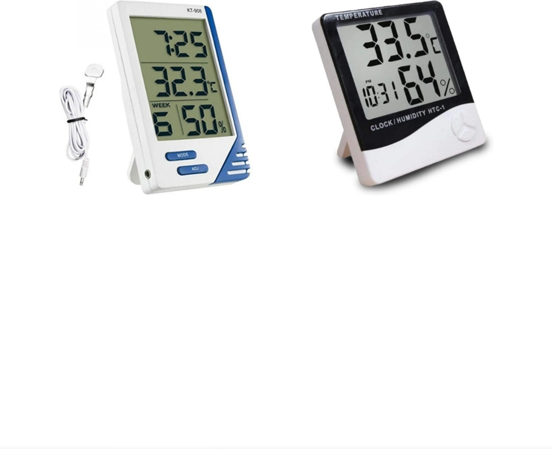 MCP Healthcare KT-908 & HTC-1 Digital Room Thermometer & Probe Sensor Room Thermometer Combo Multi-Functional Thermometer image 1