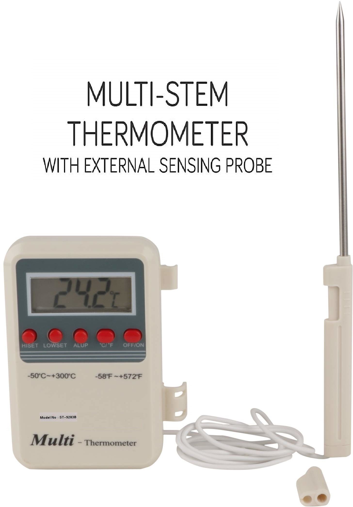thermomate Multi stem Thermometer Sensing Probe Thermometer with External Sensing Probe and Accurate Fast Response Thermometer-image-1