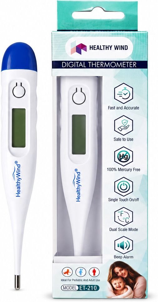 HEALTHY WIND Digital Oral Thermometer | High Accuracy | Water Resistant | Digital LCD Display Thermometer-image-9