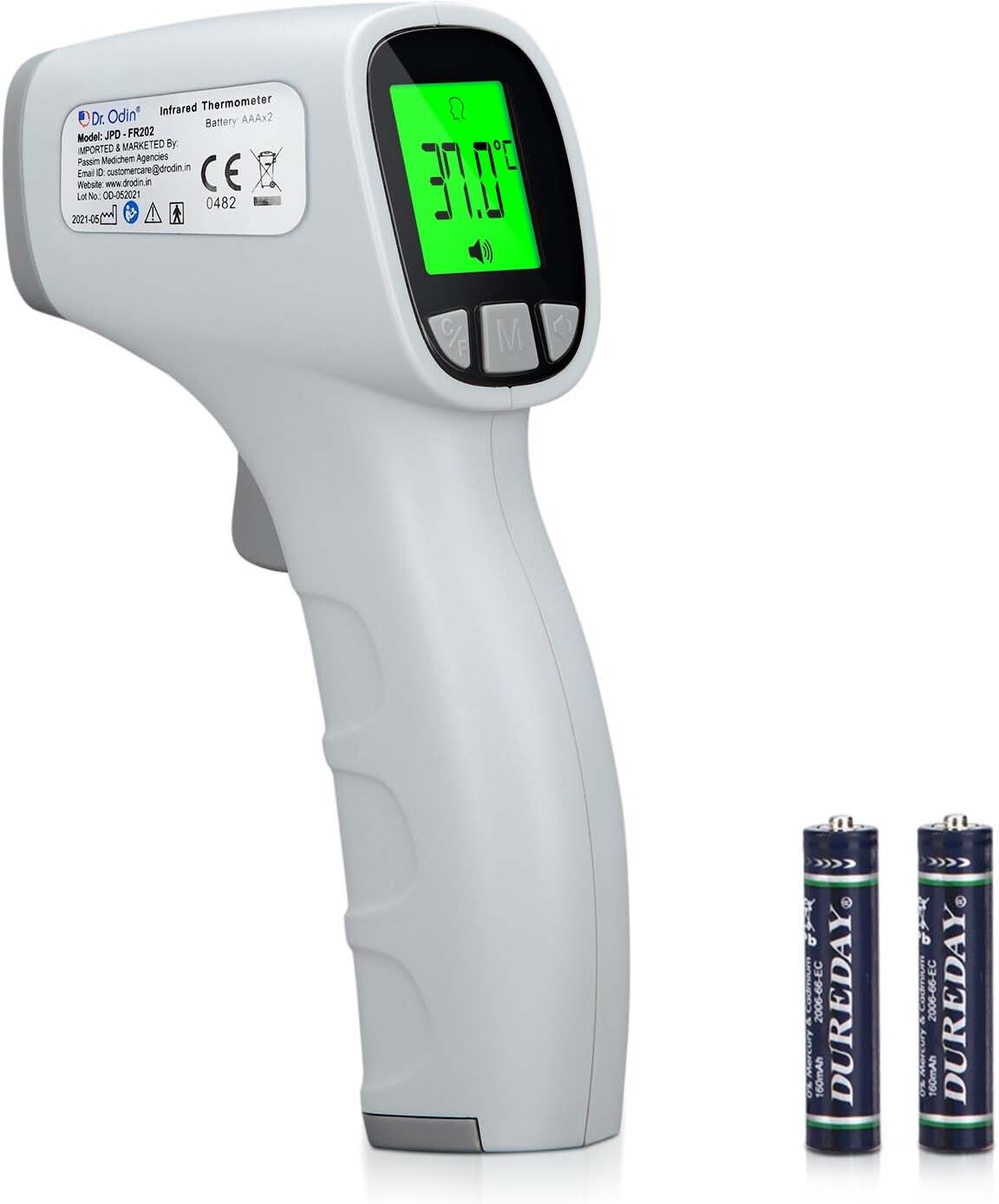 Dr. Odin OIR002 Non-Contact Thermometer with IR Sensor, Color Changing Display and Memory Button Thermometer-image-10